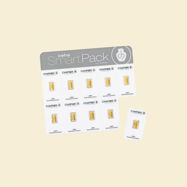 10x 1 g Goldbarren SmartPack C.Hafner