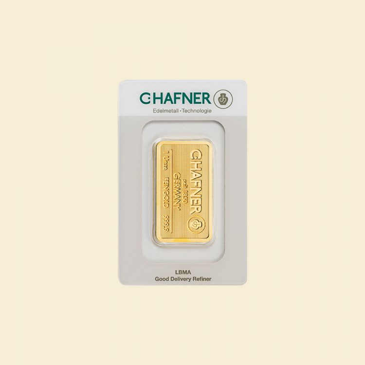 1 oz Goldbarren C.Hafner