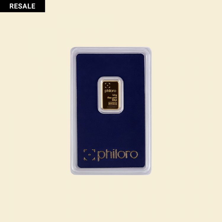 Resale Philoro 2,5 g Goldbarren Vorderseite